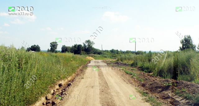 Дорога между Бутырками и Рябинино Александровского района Владимирской области в 2010 году