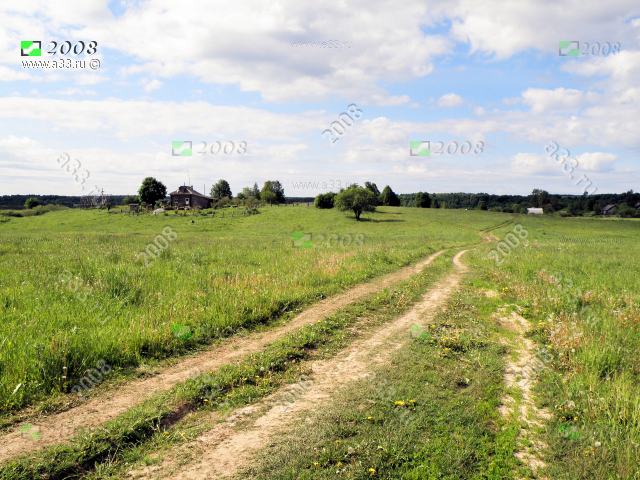 2008 Дорога в Дуденево Александровского района Владимирской области и панорама деревени