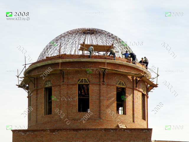 2008 Работы по устройству купола ротонды Троицкой церкви, село Махра Александровского района Владимирской области до ремонта
