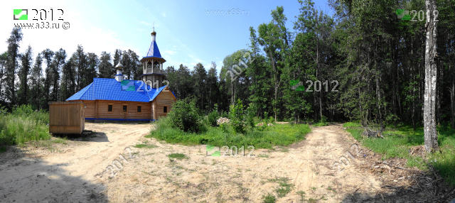 Панорама территории новой Казанской церкви на Больничной улице в селе Фоминки Гороховецкого района Владимирской области