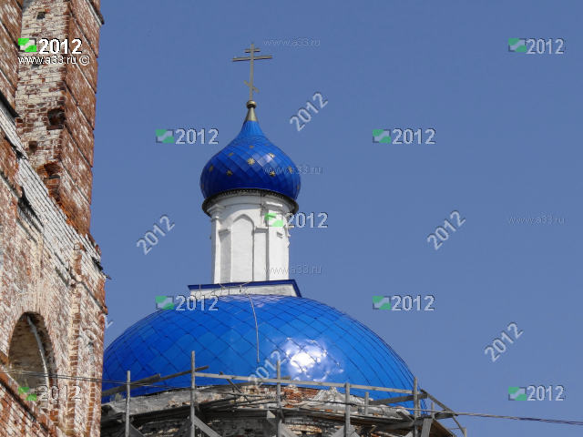 Завершение основного объёма Покровской церкви в селе Гришино Гороховецкого района Владимирской области