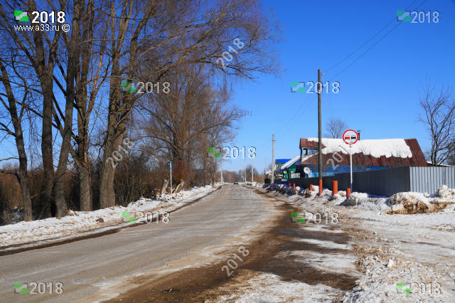 Главная улица деревни Хорошево Гороховецкого района Владимирской области в районе первых домов по чётной стороне