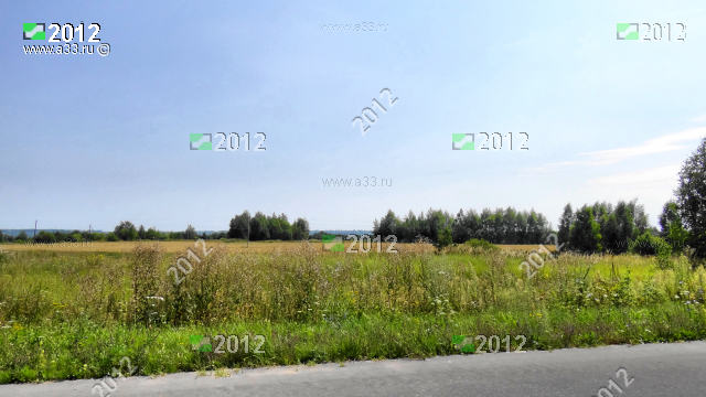 Типичный пейзаж в сторону поймы реки Оки в окрестностях деревни Ивачево Гороховецкого района Владимирской области