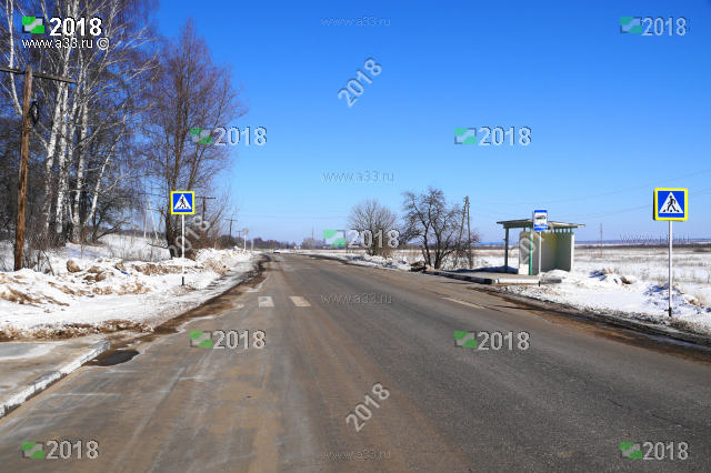 Автобусная остановка деревня Куприяново на въезде со стороны Гороховца Владимирской области