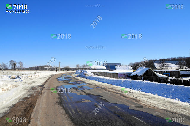 Общий вид деревни Васильчиково Гороховецкого района Владимирской области на въезде с запада