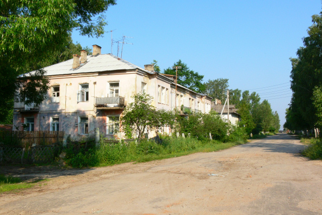 Типичная застройка поселка Гусевский Гусь-Хрустального района Владимирской области