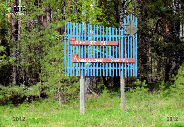 Информационный щит Гусевское лесничество Давыдовский участок