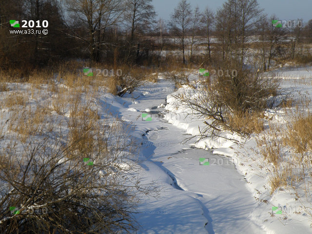 Река Печуга в феврале