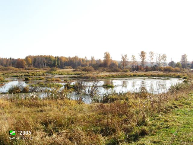 2005 Низкие берега реки Шорна деревня Скоморохово Киржачского района Владимирской области