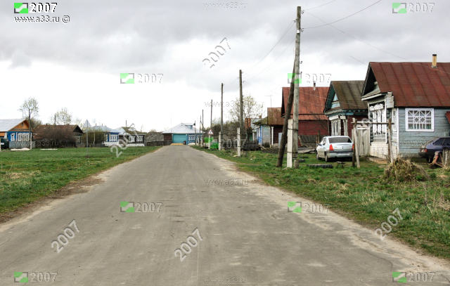 Улица Центральная в деревни Окшово Меленковского района Владимирской области