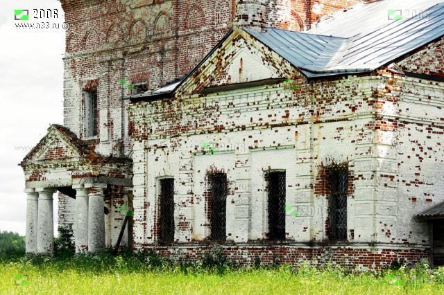 Трапезная северный фасад Ильинской церкви Ильинское Селивановский район Владимирская область