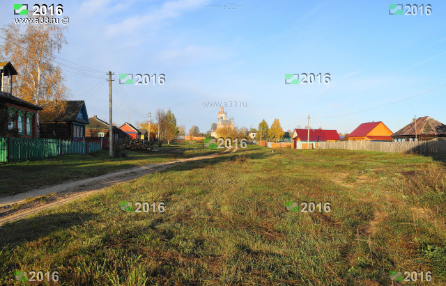 Панорама села Ильинское снизу от реки Кестромка Селивановский район Владимирская область
