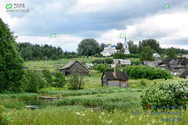 Общий вид села Тучково Селивановского района Владимирской области от реки Колпь на въезде со стороны Красной Горбатки