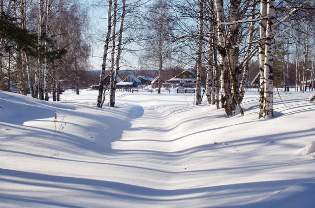 Направление движения на деревню Мещера Собинского района Владимирской области зимой