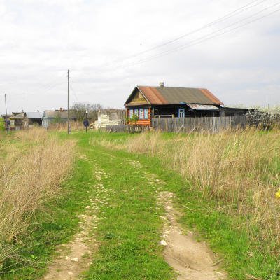 Главная улица в деревне Бахтино Судогодского района Владимирской области асфальтировки не имеет