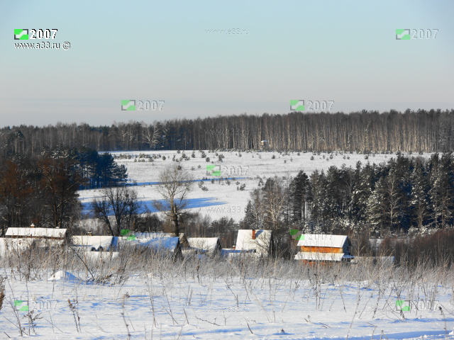 Панорама деревни Черноморье Вязниковского района Владимирской области и окружающих окрестностей