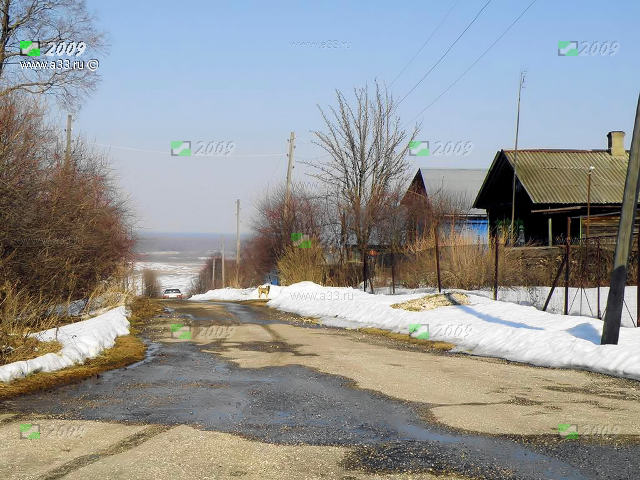 Деревня Кудрявцево Вязниковского района Владимирской области на въезде в старую жилую часть