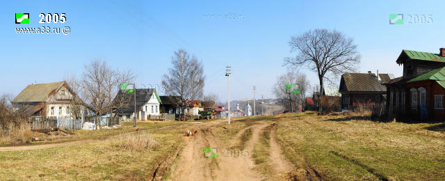 Панорама Центральной улицы деревни Малые Липки Вязниковского района Владимирской области