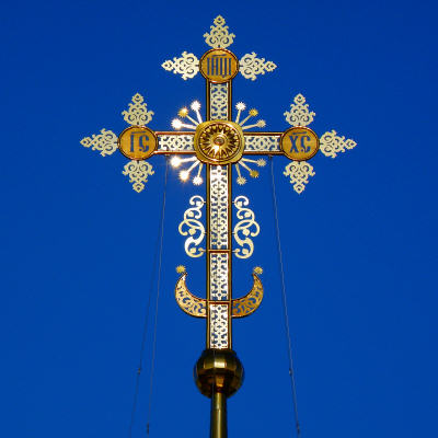 Новый крест церкви святителя Иоанна Милостливого в посёлке Мстёра Вязниковского района Владимирской области