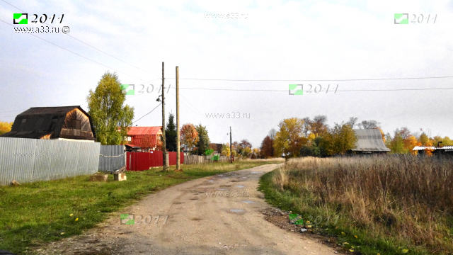 Главная улица деревни Налескино Вязниковского района Владимирской области в районе домов 21 22
