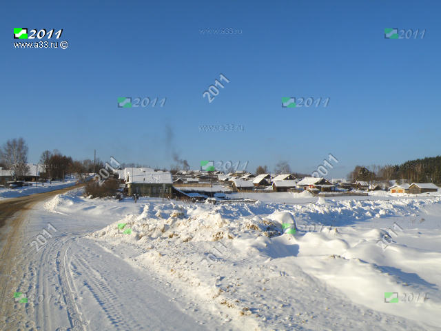 Жилая застройка улицы Специалистов в селе Сарыево Вязниковского района Владимирской области Фото зимой