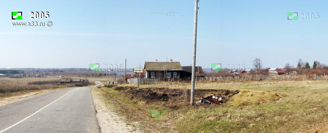 Вид деревни Слободка Вязниковского района Владимирской области на въезде от Вязников сверху